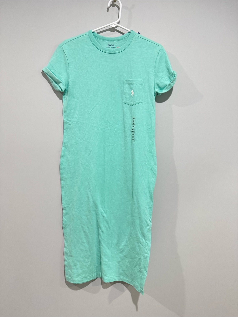 NWT Polo Ralph Lauren Women‘s Mint Green T-Shirt Dress XS